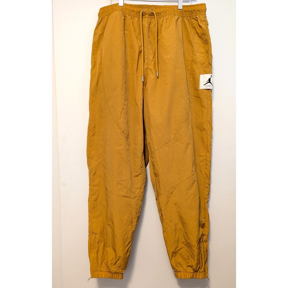 Air Jordan Flight Woven Nylon Track Pants Gold Mustard Joggers Men's XXL